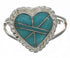 Genuine Sterling Silver Turquoise Heart Ring Size 7-1/2 EX42127